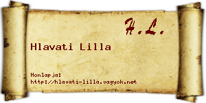 Hlavati Lilla névjegykártya
